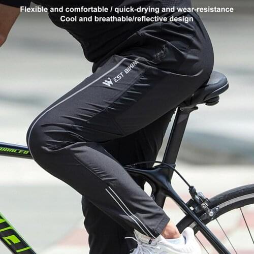 Cycling Pants High Elastic Bike Pant Riding Reflective Long Pant Quick Drying Breathable Sport Trousers For Spring Summer Autumn