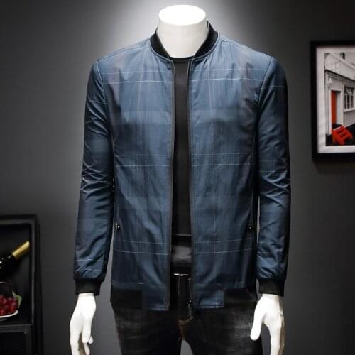 High Quality Gift 2021 Autumn Men Casual Jacket Plaid Large Size 8XL 7XL 6XL 5XL Stand Collar Middle-aged windbreaker jaket 1903