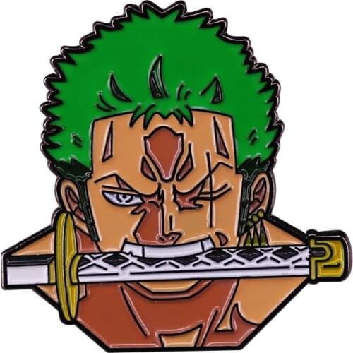 Badge Pins Famous Pirate Roronoa Zoro Brooch Fashion Enamel Lapel Pin Jewelry Cute Gifts for Cartoon Fans Accessory NEW