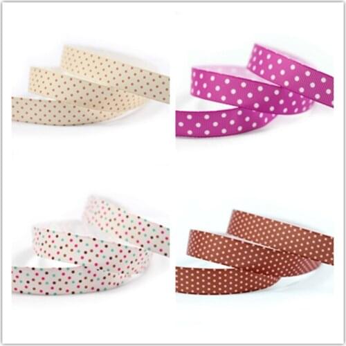 1-1/2"38mm geometric polka dot printed grosgrain ribbon 3/8" 7/8" handmade hair bows 50 yards wedding decoration materials
