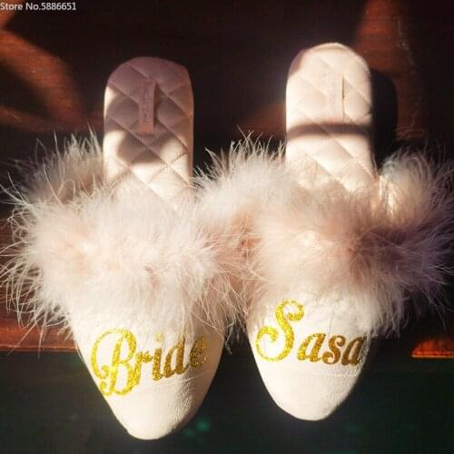 1Pair Birthday Ribbon Slipper Wedding Party Favors Bridesmaids Girlfriend Custom Valentine Gifts