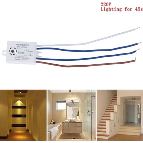 1Pc 220V Automatic Inductor Sound Voice Sensor For LED Light Switch Control