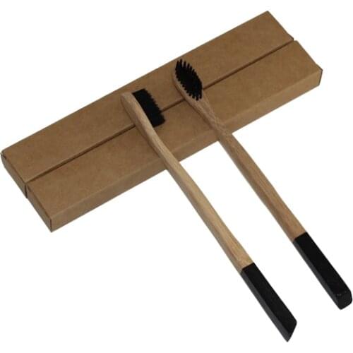 FDA Certification 2Pcs/Set 18.5cm Natural Bamboo Toothbrush Soft Bristle Tooth Brush Adult Toothbrush Bamboo Oral Care Product