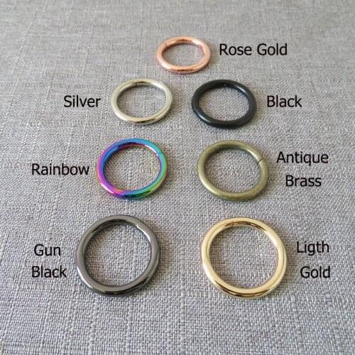 20 Pcs 25mm Gold Metal O Ring Hardware Circle Wheel Belt Buckle For Bag Dog Pet Harness Key Chain DIY Sewing Garment Accessories