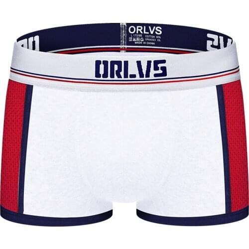 2020 ORLVS Brand Men Boxer patchwork Underwear New Cotton U Pouch Sexy Underpants Cotton Pants shorts Male Panties OR182