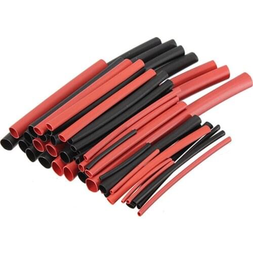 42pcs 2:1 Polyolefin H-type Heat Shrink Tubing Tube Sleeving Assorted Wrap Wire Black Red