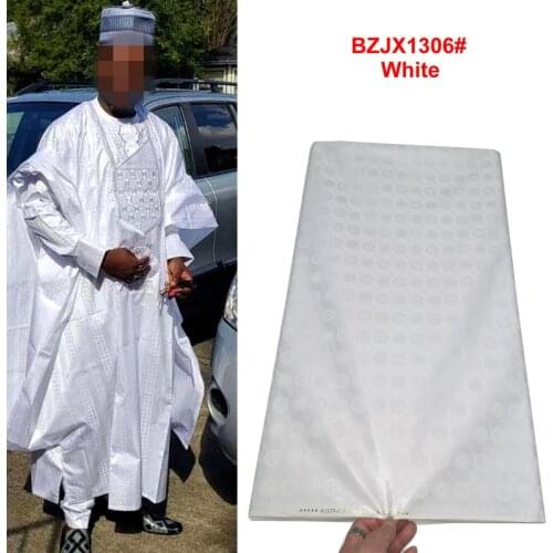 5yards white bazin riche getzner 2020 nouveua soft 100%cotton guinea brocade fabric latest atiku fabric for men