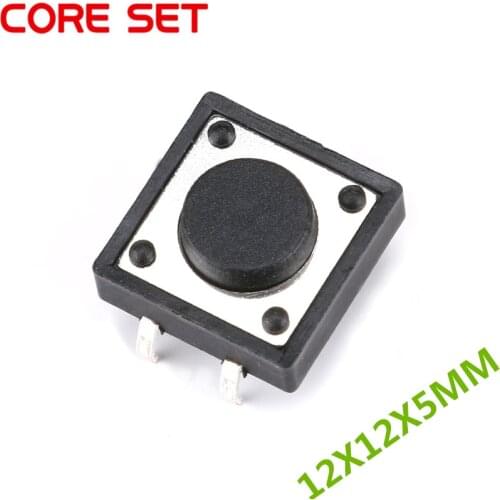 50Pcs/Lot 12x12x5MM Touch Button Micro Switch Direct Plug-in Self-reset 12*12*5mm keys button DIP 4PIN