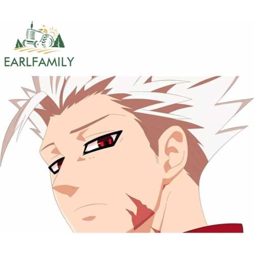 EARLFAMILY 13cm x 7.8cm for The Seven Deadly Sins Ban Car Stickers Cartoon Decal Surfboard Windshield Waterproof VAN Decoration