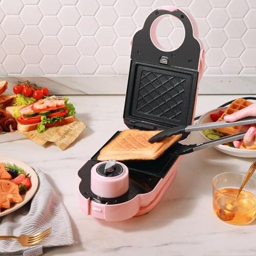 650W Electric Sandwich Maker Waffle Maker DIY Baking Light Food Machine Kitchen Multifunction Timing Breakfast Machine 220V