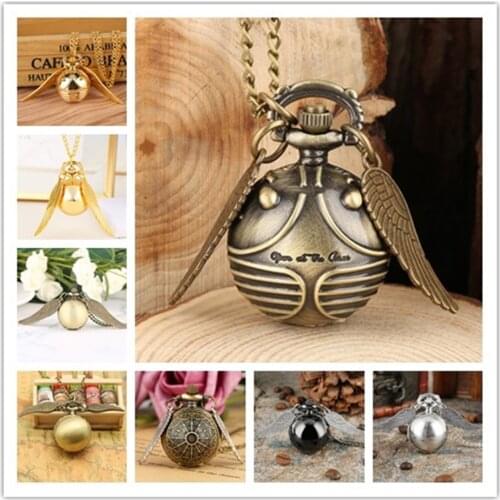 Exquisite Tiny Cute Ball Shaped Necklace Pendant Pocket Watch Quartz Movement Pocket Clock Gifts Kids Men Women