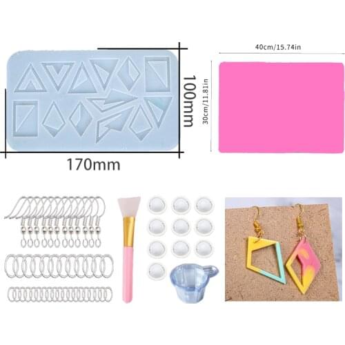 DIY Materials Epoxy Resin Mold Diamond Triangle Earrings Silicone Mold Pendant Jewelry Brush Making Tools Handmade Crafts