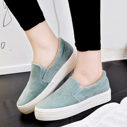 Maggies Walker Women Fashion low-top Casual Shoes Slip-on Canvas Casual Shoes Spring Candy-colored Platform Shoes Size 35~39
