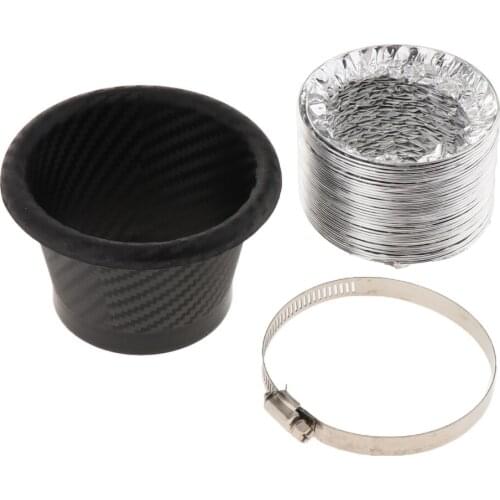 Car Air Inlet Pipe Funnel Kit Bumper Grille Air Intake Hose W/ Clamp