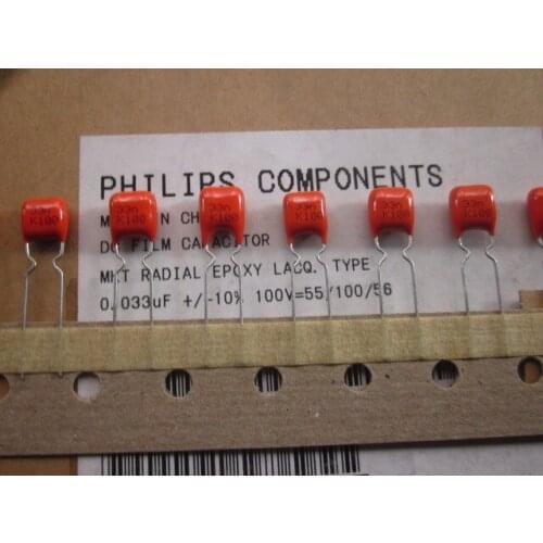 Original new 100% film capacitance 33nf100v 0.033uf 100V 333/100v p=5mm (Inductor)