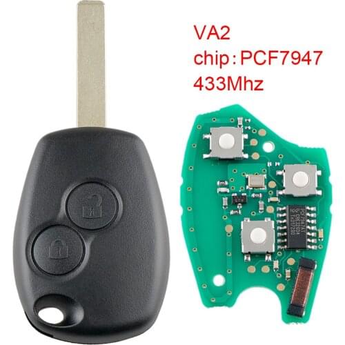 433MHz 2 Buttons Flip ABS Car Remote Key with PCF7947 Chip Fit for Sandero/Kangoo/Renault/Clio/Scenic/Megane/Duster/Modus/Logan