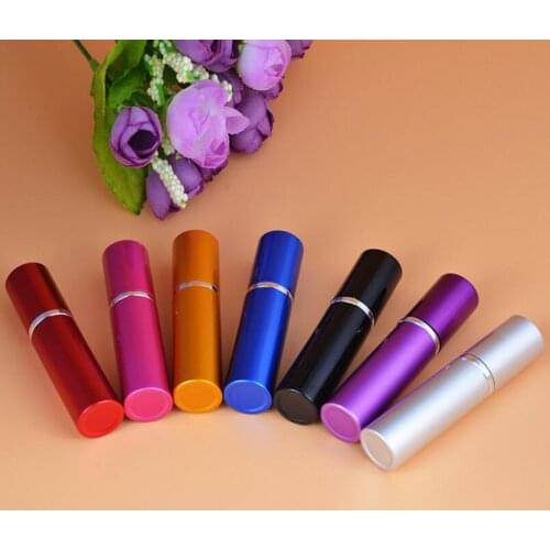 Empty 5ml Anodized Aluminum Glass Compact Perfume Bottle Atomiser Mini Spray Fragrance Scent-bottle lin2904