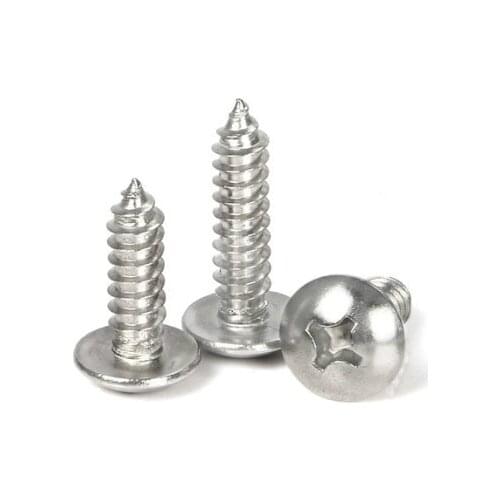 10-50pcs/lot Truss Head Self Tapping Screw m3 m4 m5 m6*L stainless steel or black phillips Mushroom Head Self Tapping Screws