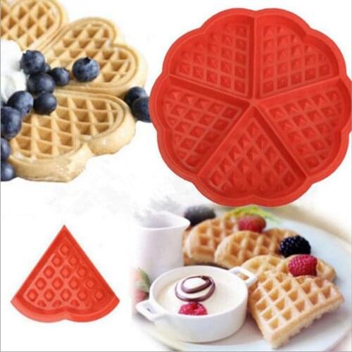 5 Even Flower Waffle Makers Silicone Cake Mould Waffle Mould Silicone Bakeware Set Nonstick Silicone Baking Mold Set Muffin