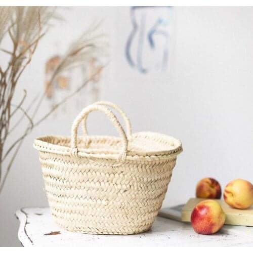 Raffia Handbag Large Capacity Straw Bags Summer Outdoor Picnic Basket Shoulder Bag High Quality Basket Tote Bag