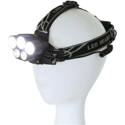 T6 Super Bright LED Fishing Headlight USB Rechargeable Waterproof Outdoor Head Torch 5 LED High Power Lamp For Night Cycling