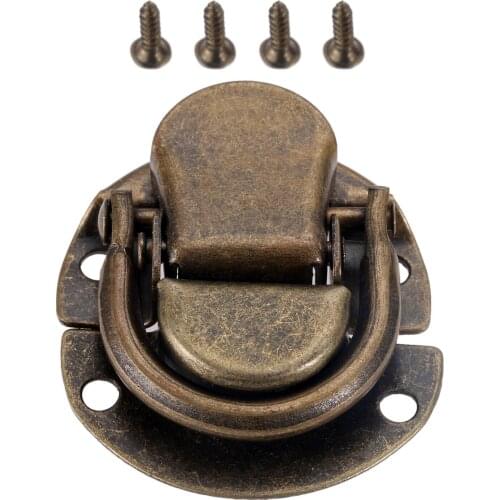 Vintage Iron Jewelry Box Padlock Hasps Locked Wooden Wine Gift Jewelry Box Handbag Buckle Latch Clasp Furniture Hardware 40*36mm