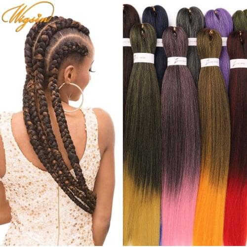 WIGSIN Synthetic Jumbo Braids Hair Extensions Easy YAKI Straight Braiding Pre Stretched Hair Ombre Afro Hair for Women