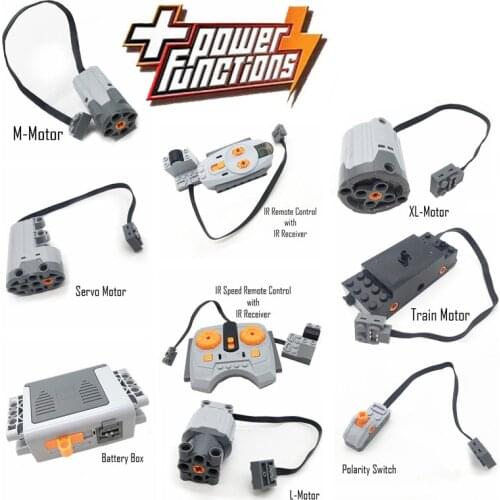 Technology Parts Blocks STEM Toys Multi-Function Power Supply Unit Servo Motor Speed Control RC PF Model Building Block Kits