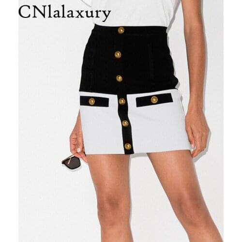 Korean style New Fashion Skirts 2020 Designer Elegant Skirt Womens Lion Buttons Party Mini Skirt mujer faldas femme jupes