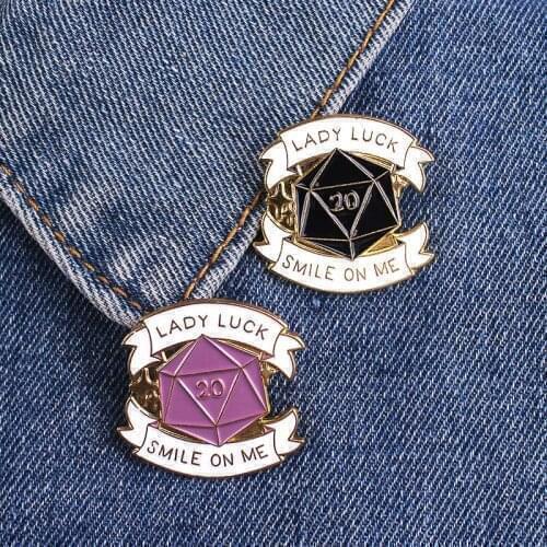 Lady Luck Smile On Me Round Badge Decoration Clothes Lapel Pin Badges Jewelry Gift Metal Pins For Clothes Brooch Accessories Pin