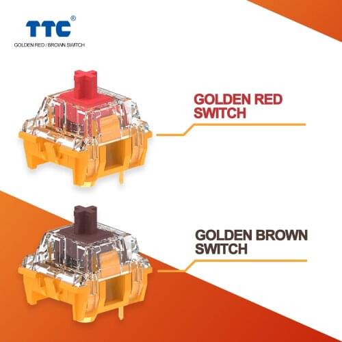 TTC Golden Red Brown Switch V3 Linear Tactile Axis for Mechanical keyboard 3 Pins Customize DIY Gamer