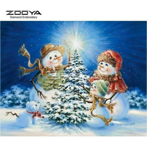 ZOOYA Diamond Embroidery DIY Diamond Painting Snowman Christmas tree Diamond Painting Cross Stitch Rhinestone Decoration CJ761