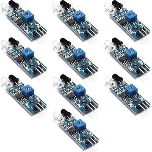 10pcs IR Infrared Obstacle Avoidance Sensor for Arduino Smart Car Robot IR Transmitting and Receiving Tube Photoelectric Switch