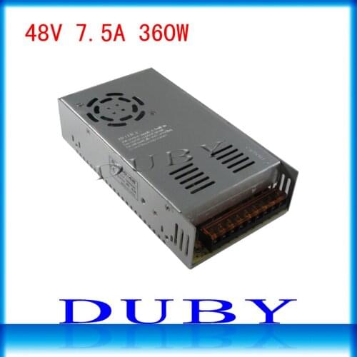 10piece/lot 48V 7.5A 360W Switching power supply Driver For LED Light Strip Display AC100-240V Factory Supplier Free Fedex