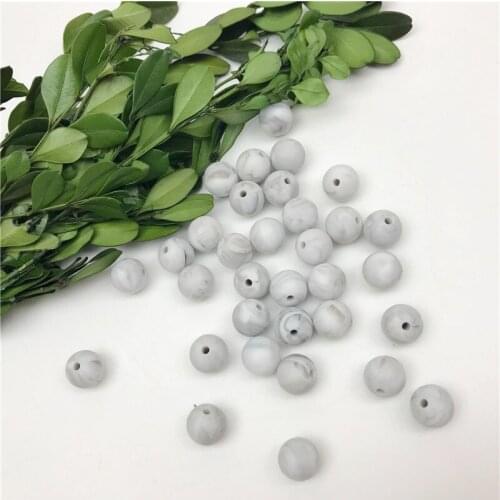 Silicone Bead Marble 10pcs Baby Jewelry Teether Food Grade Round Chewable DIY Fashion Bracelet Beads