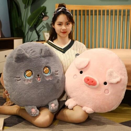 20/40/48cm Kawaii Pig Cat Rabbit Plush Toys Lovely Pillow Cartoon Soft Animals Bed Cushion Stuffed Toy for Girls Birthday Gifts