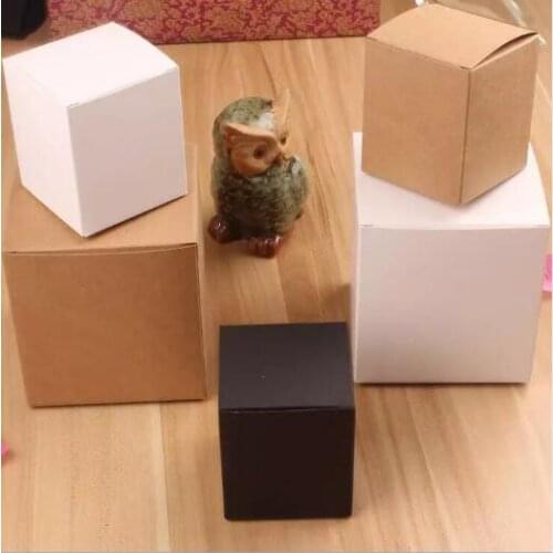 20pcs 11 sizes Black Carton Kraft Paper square paper Box,small white cardboard paper packaging box,Craft Gift Soap Packaging box
