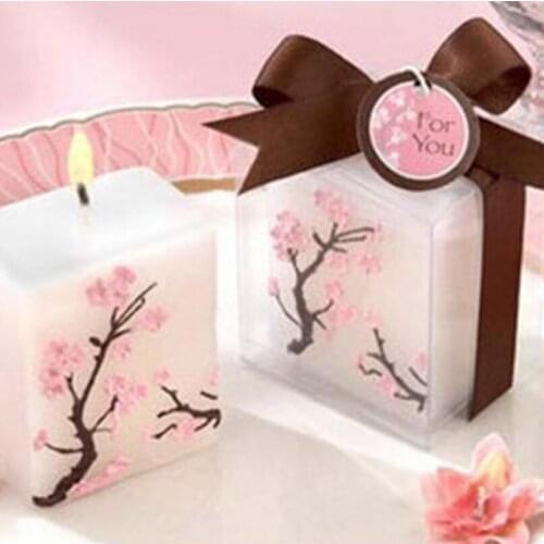 200pcs/lot Cherry blossom candle wedding baby shower favors gifts party decorations for guests LX1711