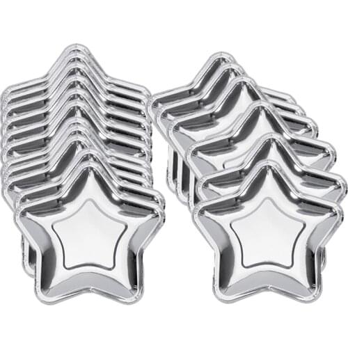 30Pcs Star Shaped Paper Plates Gold Disposable Party Plate Pentagram Dinnerware Plate for Tableware Supplies