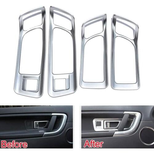 4pcs Car Interior Door Handle Bowl Cover Trim Frame Decoration ABS For 2015 2016 Land Rover Discovery Sport Car Styling