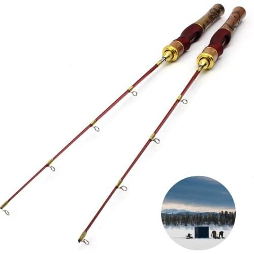 58cm ice fishing rod winter wooden handle fishing rods length rod set spinning pole short fishing tackle Outdoor sports
