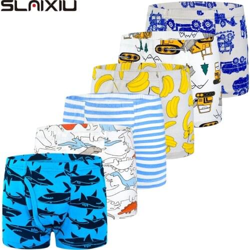 6 Pcs/lot Cotton Kid Underwear Boys Boxer Cartoon Anime Panties Teen Panties for Boy Pantie for 2-10years Underpants