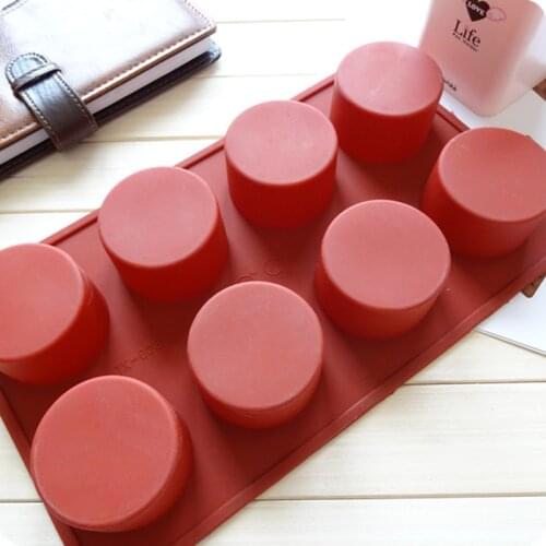8Cavity Round Silicone Cake Mold Pastry Baking Round Jelly Pudding Mini Muffin Mousse Soap Form Ice Cake Biscuit Decoration Tool