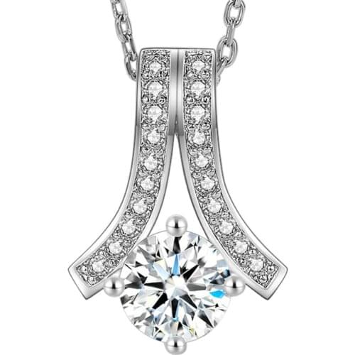 AAA Natural Diamond Necklaces & Pendants 925 Sterling Silver Necklaces For Female Romantic Wedding Fine Jewelry Gift With Chain