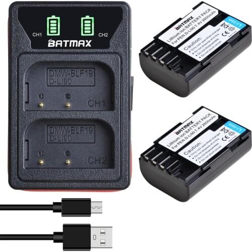 Batmax D-LI90 DLI90 D Li90 Battery+LED Dual Charger with Type C PortFor PENTAX K-7 K-7D K-5 K-5 II 645D K01 K-3 K-3 II 645Z L15