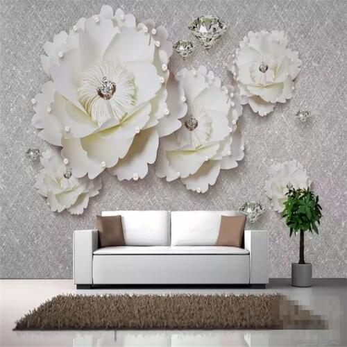 Atmospheric peony soft diamond jewel wall background professional production mural wholesale wallpaper mural poster photo wall
