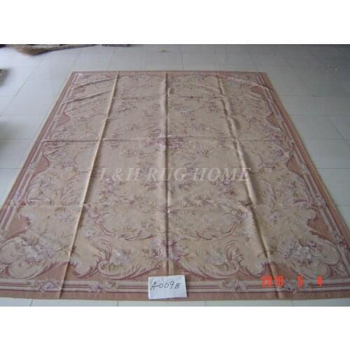 Free shipping 9'x12' French aubusson carpets hand knotted rugs Woolen French Aubusson Rugs high quality rug