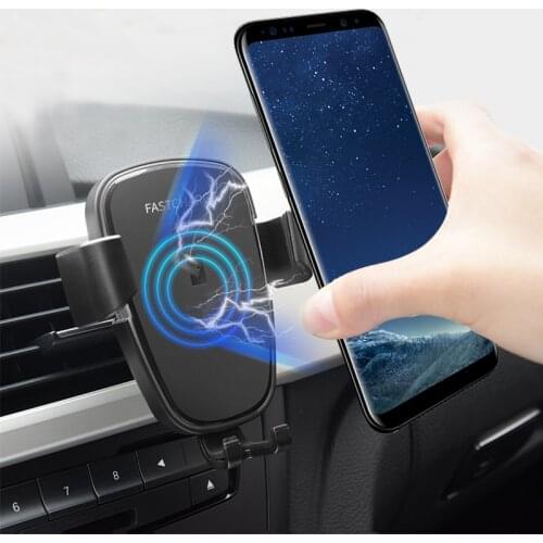 Qi Wireless Charger For Samsung Galaxy Note 8 9 10 pro note10+ 20 ultra 5G Fast Charging Pad Car Mount Phone Holder Accessory