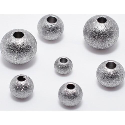 50pcs/lot Stainless Steel bead Round Ball Beads 3/4/5/6/8/10mm European Space Beads for DIY Jewelry findings