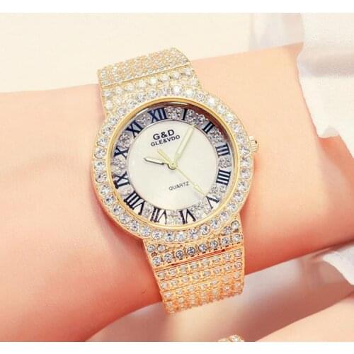 Women Luxury Brand Wrist Watch for 2021 Diamond Dress Gold Ladies Watches Waterproof Stainless Steel Clock Relogio Feminino